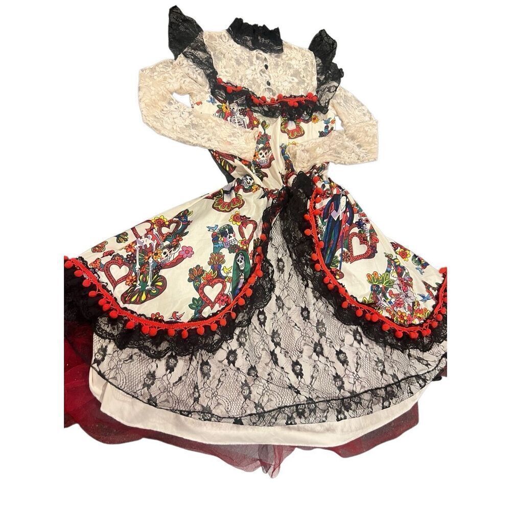 Spirit Halloween Day of the Dead Sugar Skull Bride Dress Costume Kids